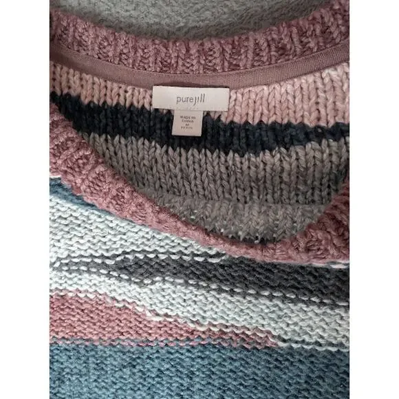 J. JILL knit chunky crew neck sweater-Pure Jill collection Size Med. 3/4 sleeve - Picture 2 of 7